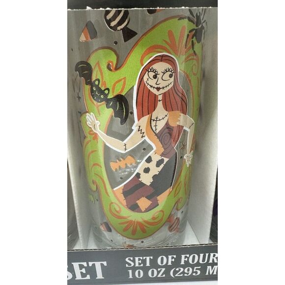 The Nightmare Before Christmas Glassware Set of 4 Glasses Disney Tim Burton 10oz - Picture 5 of 12